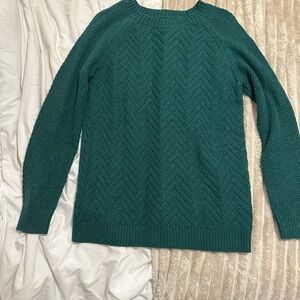 Elegant Teal Crew Neck Sweater
